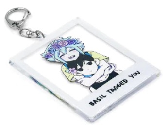 OMORI Tag Photo Acrylic Keychains BASIL TAGGED YOU My Anime Shelf