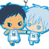 Kuroko no Basket Capsule Rubber Mascot EX Teiko Chuu: Aomine Daiki & Kuroko Tetsuya