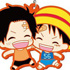 One Piece Capsule Rubber Mascot 2: Luffy & Ace