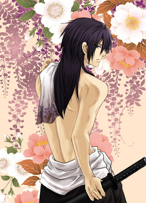 Anime guy with long black hair