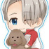 Yuri!!! on Ice Gyugyutto Acrylic Keychain: Victor Nikiforov & Makkachin