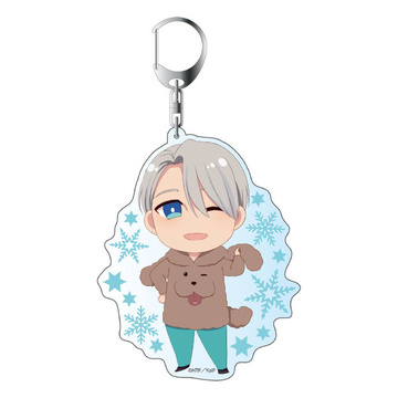 главная фотография Yuri!!! on Ice Deka Keychain Casual Wear ver.: Victor Nikiforov & Makkachin