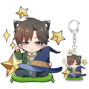 главная фотография Full-time Master Q Edition Lucky Cat Acrylic Keychain: Wang Jiexi