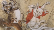 фотография miniQ Kawanabe Kyosai Painting Demon Miniatures: Frolicking Animals, Demon Cat