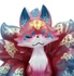 suba-mascot of Tsubomi Fox Four Seasons Mascot Ball Chain: Dark red