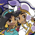 Pita! Deformed Disney Hero & Heroine Acrylic Stand: Jasmine and Aladdin