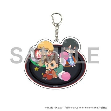 главная фотография Shingeki no Kyojin x GraffArt Cafe Deka Acrylic Keychain: Eren & Armin & Mikasa