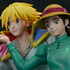Hayao Miyazaki Animation Series 002-1 Howl and Sophie Walk in the Air