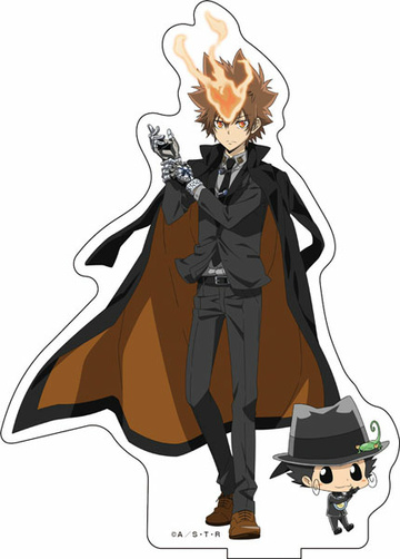 главная фотография Katekyo Hitman REBORN! BIG Acrylic Stand Black Suit ver.: Sawada & Reborn