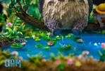 фотография Hayao Miyazaki Desktop Small Scene Series 005 My Neighbor Totoro Fishing